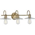 Progress Lighting Fayette Collection Vintage Brass Three-Light Bath P300288-163